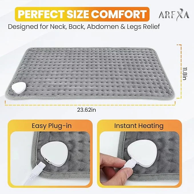 Adjustable temperature heating pad for back, neck, shoulders, and legs