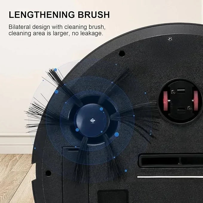 Lengthening brush with bilateral design for larger cleaning area, no leakage