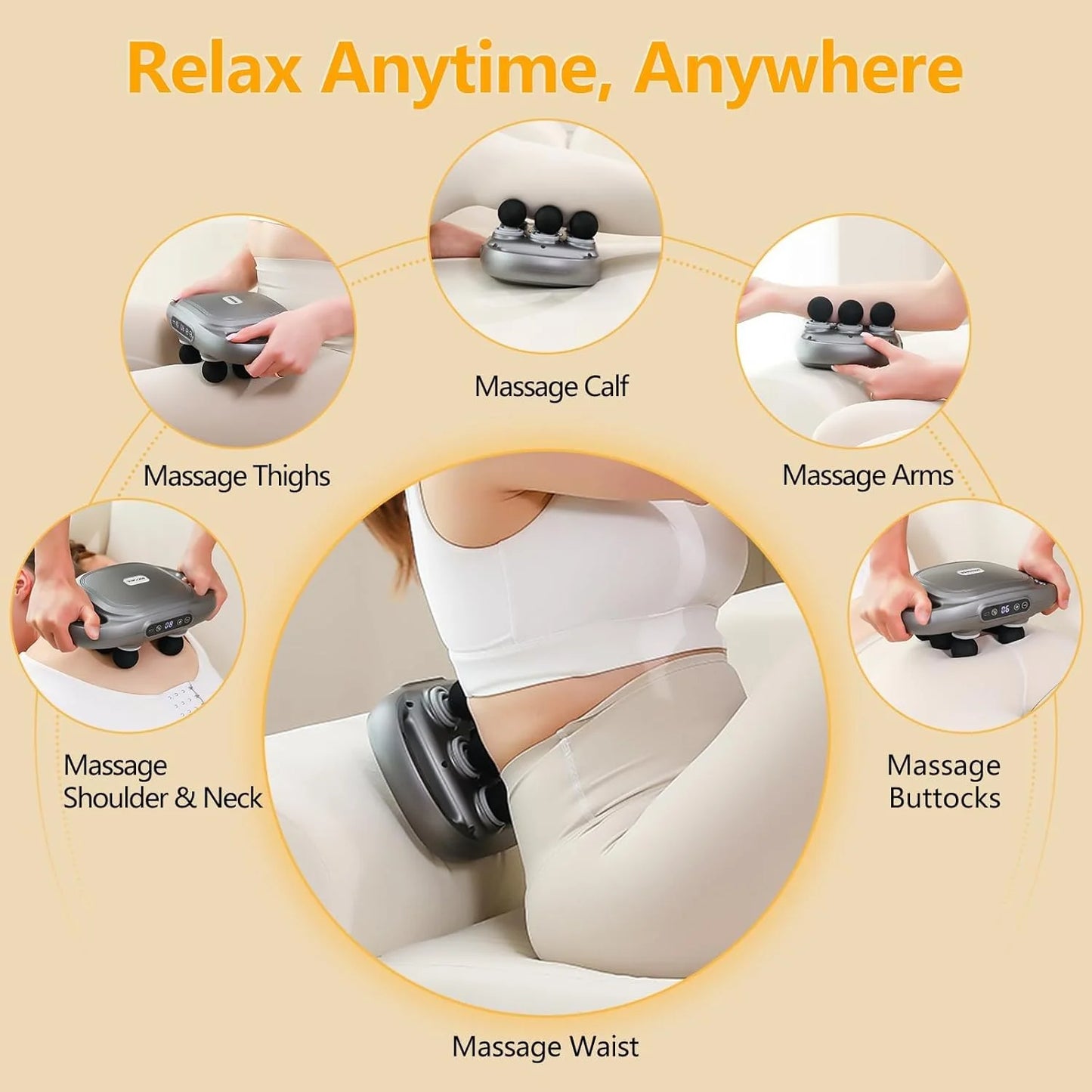 Deep tissue muscle massager for relieving soreness, stiffness, and muscle tension