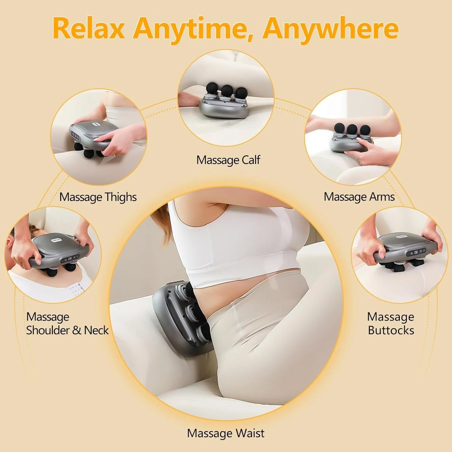 Deep tissue muscle massager for relieving soreness, stiffness, and muscle tension