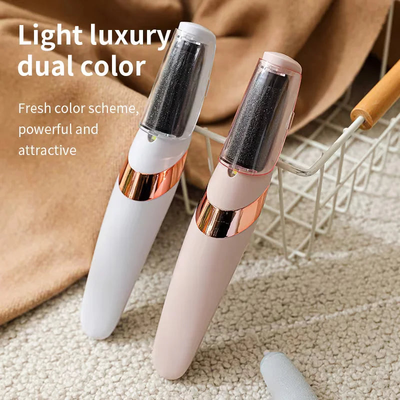 Electric foot exfoliating device for gentle removal of dead skin and calluses