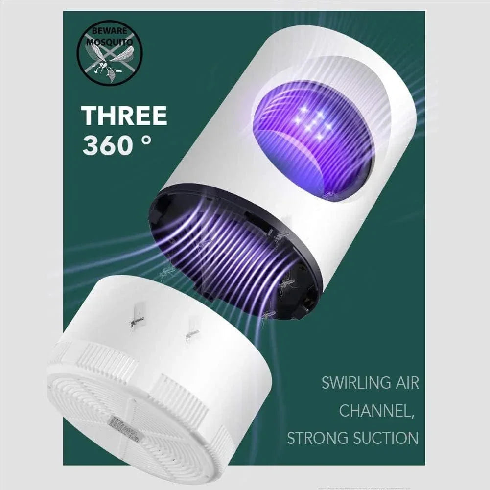 360° mosquito trap with swirling air channel and strong suction for effective pest control