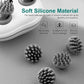 Soft silicone head massager with removable nodules for full body massage, gentle scalp care
