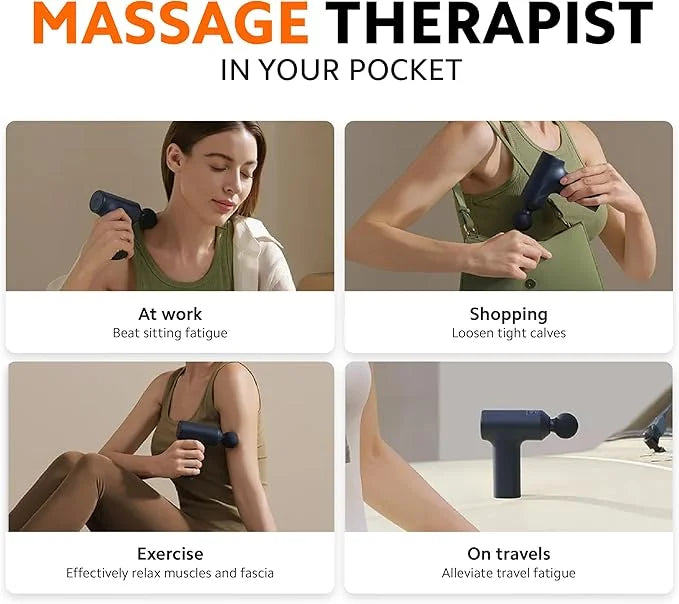 Handheld deep tissue massager for relaxing tight muscles and reducing tension