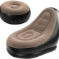 Inflatable lounge chair with footrest for home, camping, and outdoor leisure