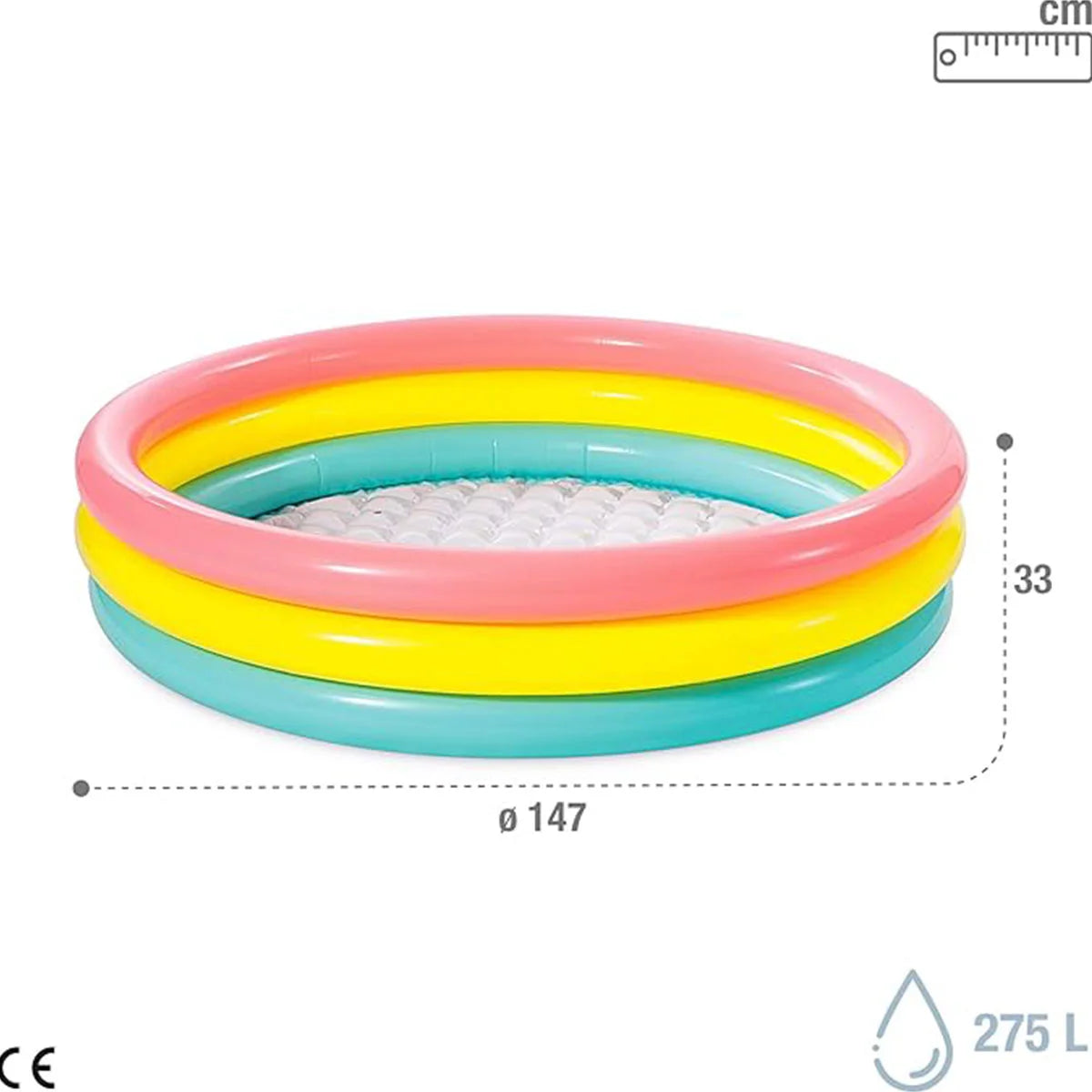 Intex Sunset Glow inflatable kiddie pool for kids with colorful outdoor water play design