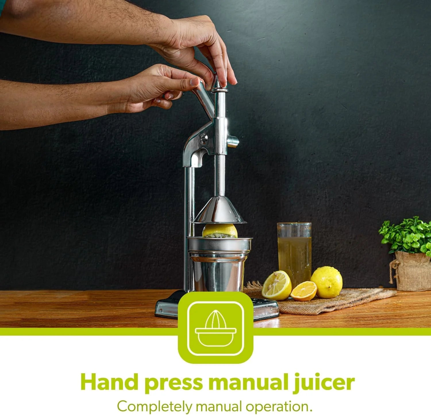 Manual citrus fruit juicer press for making fresh juice with easy operation