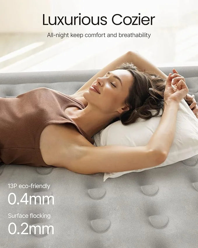 Portable 18 inch air bed for home, travel, camping, and overnight guests