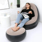 Portable inflatable sofa chair with matching footstool for convenient seating anywhere