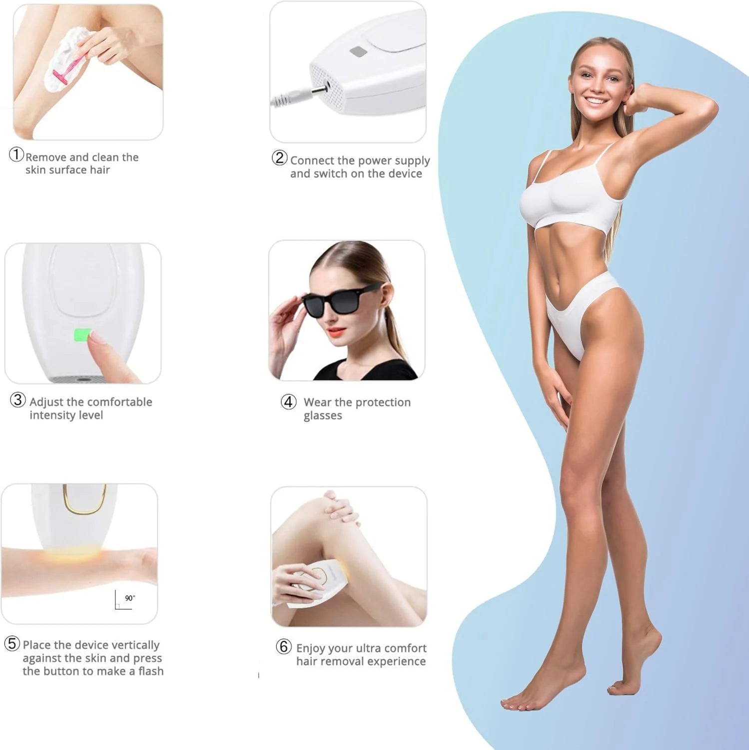 Portable IPL hair removal machine for long-lasting smooth skin care at home
