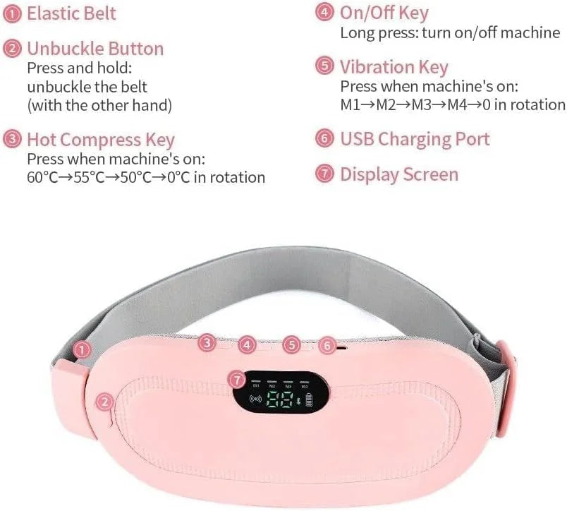 Rechargeable menstrual heating belt for gentle heat therapy and everyday comfort