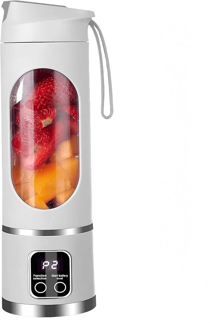 Rechargeable portable blender cup for blending fruits, vegetables, and protein shakes