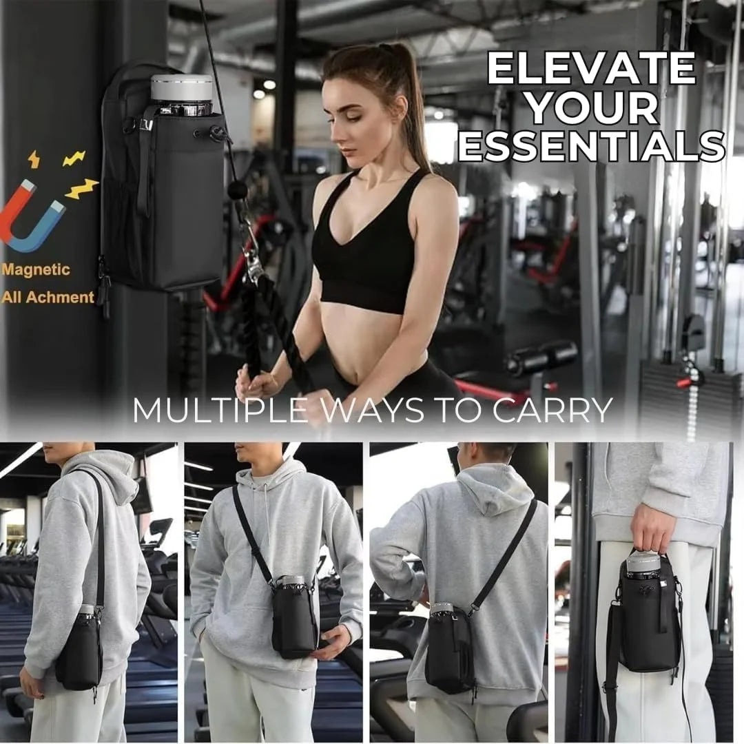 Sports gym duffle bag with magnetic closure for convenient fitness gear storage