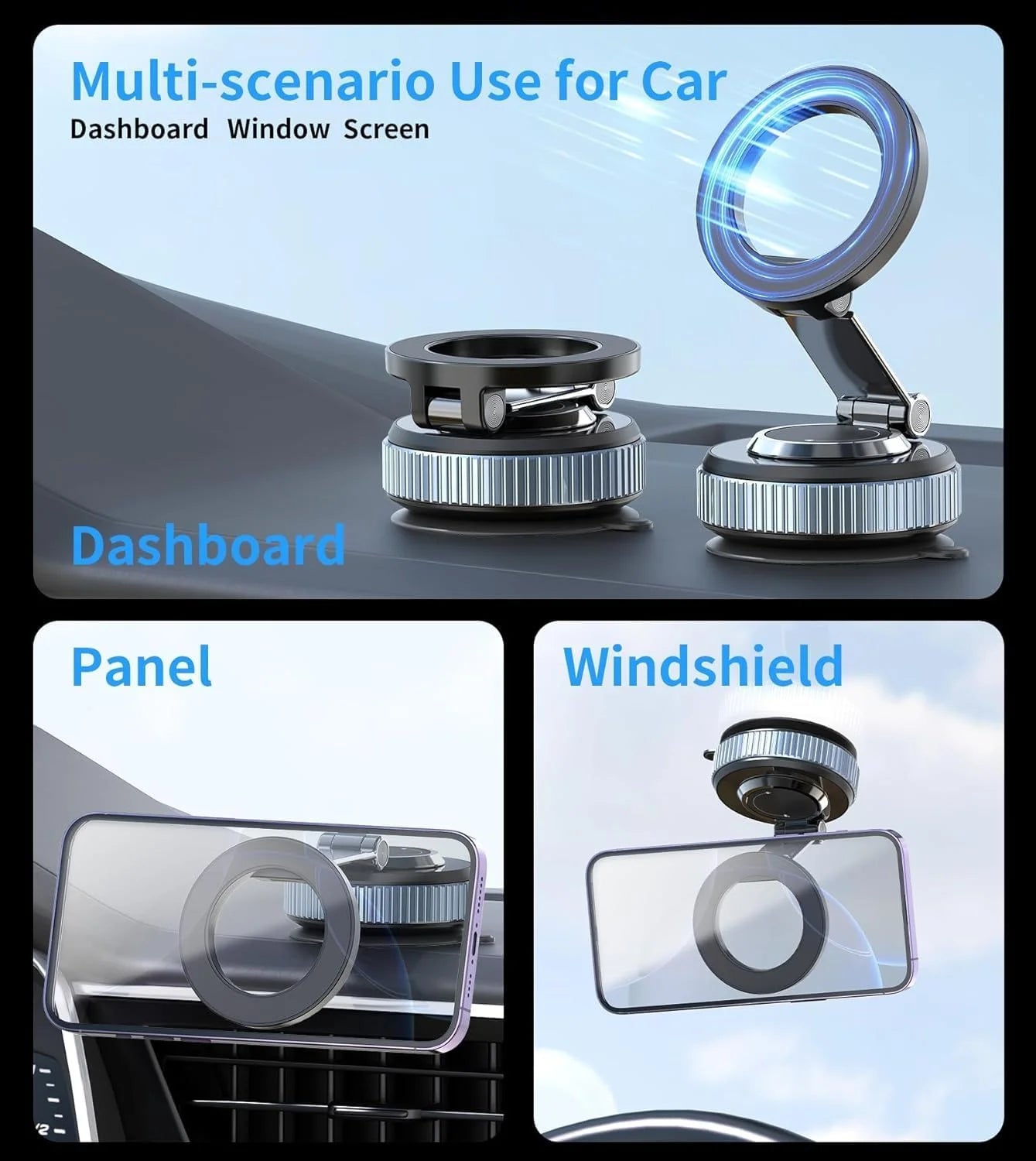 Universal magnetic car mobile holder for easy smartphone access while driving