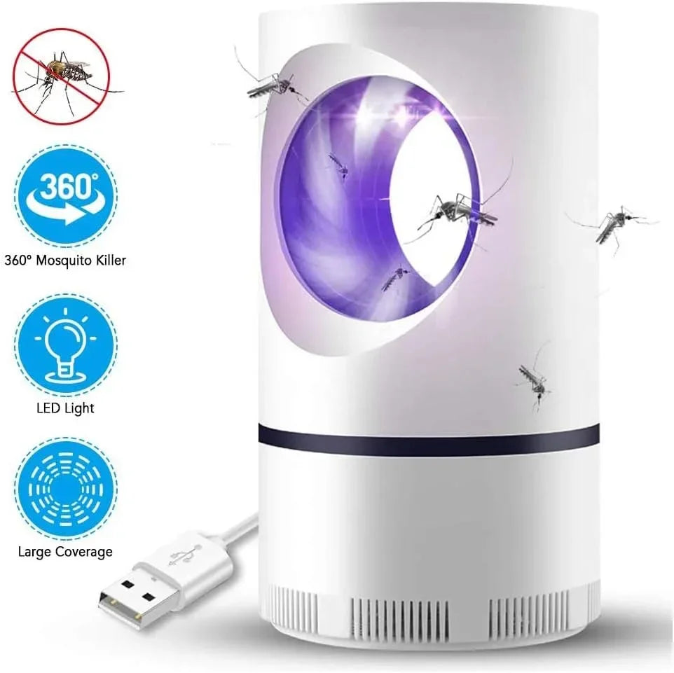 360° mosquito killer with LED light and USB power for large coverage